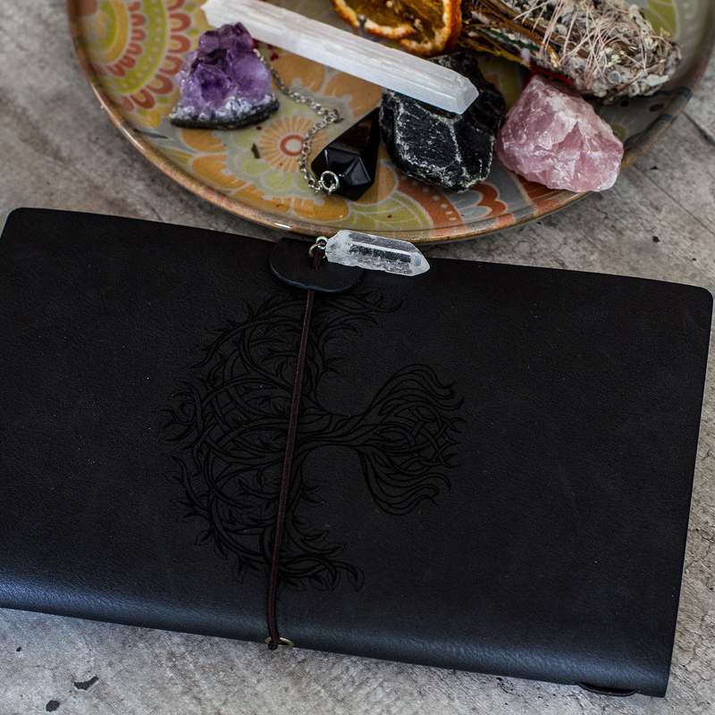 Manifestation Journal - Tree of Life (Black Leather)
