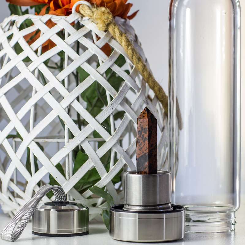 Crystal Essence Water Bottle - Mahogany Obsidian