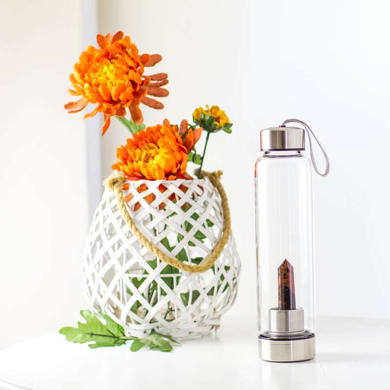 Crystal Essence Water Bottle - Mahogany Obsidian