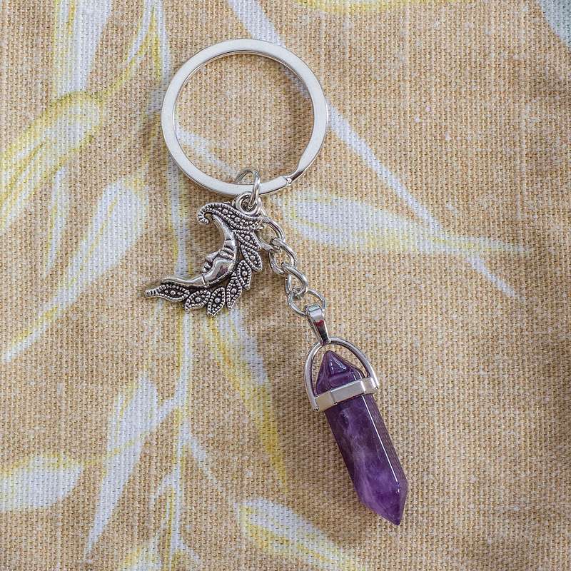 Moon Keyring - Amethyst