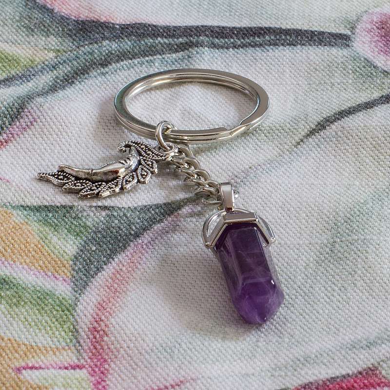 Moon Keyring - Amethyst