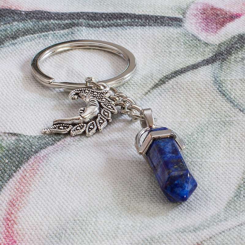 Moon Keyring - Lapis Lazuli