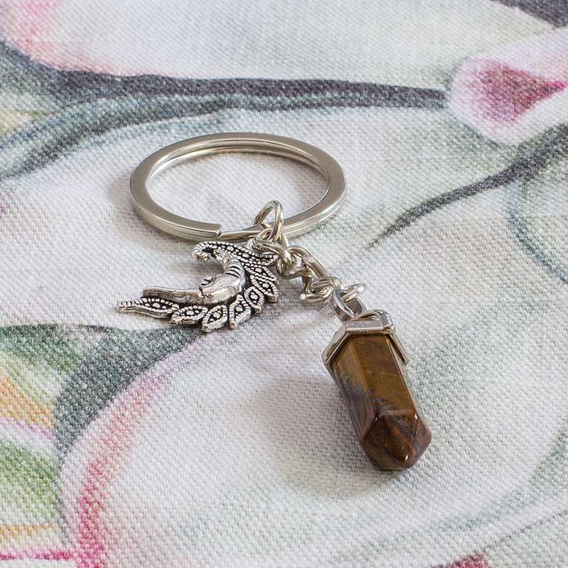 Moon Keyring - Tigers Eye
