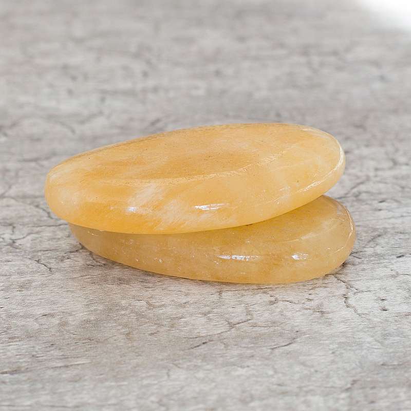 Orange Calcite Worry Stone