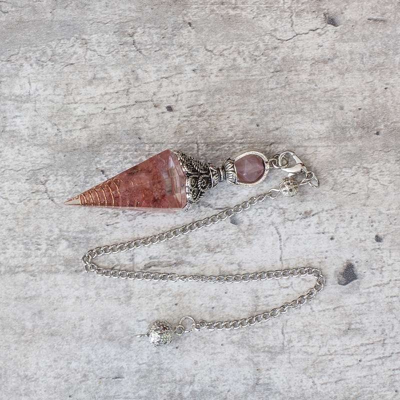 Pendulum - Strawberry Quartz - Resin
