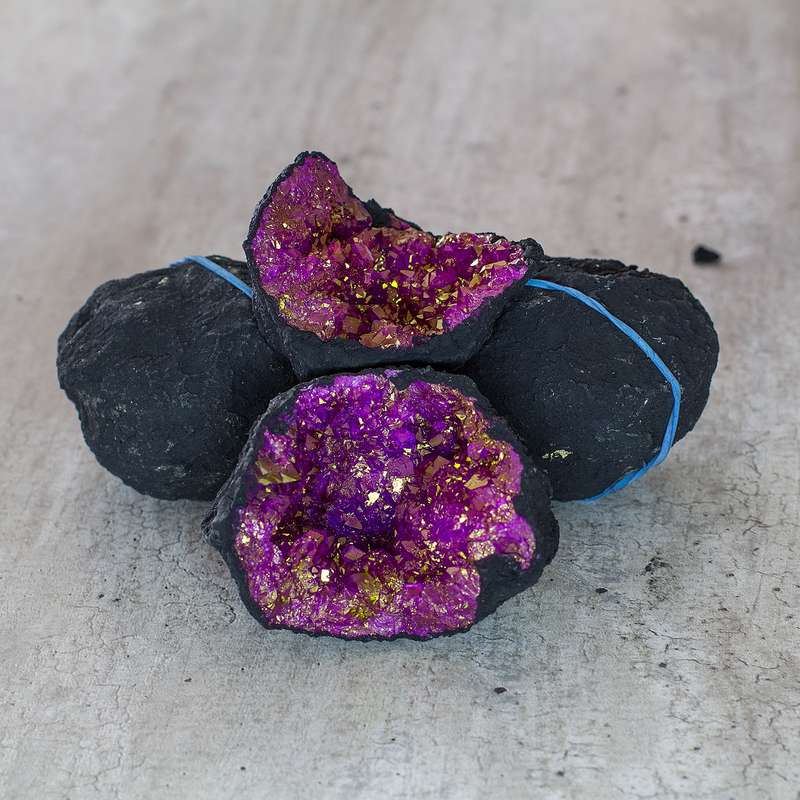 Agate Surprise Geode - Color Treated - Purple Gold