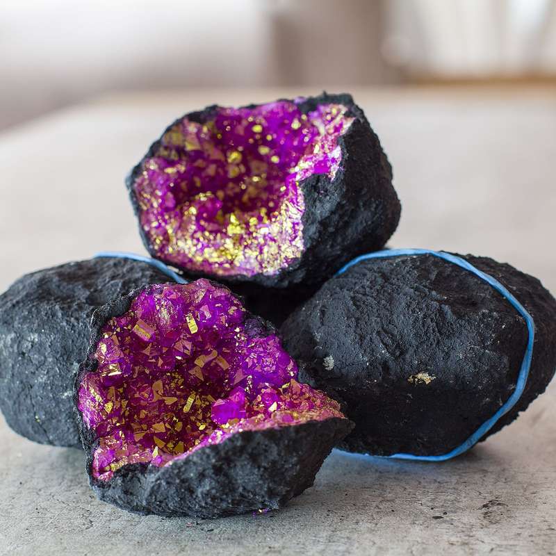Agate Surprise Geode - Color Treated - Purple Gold