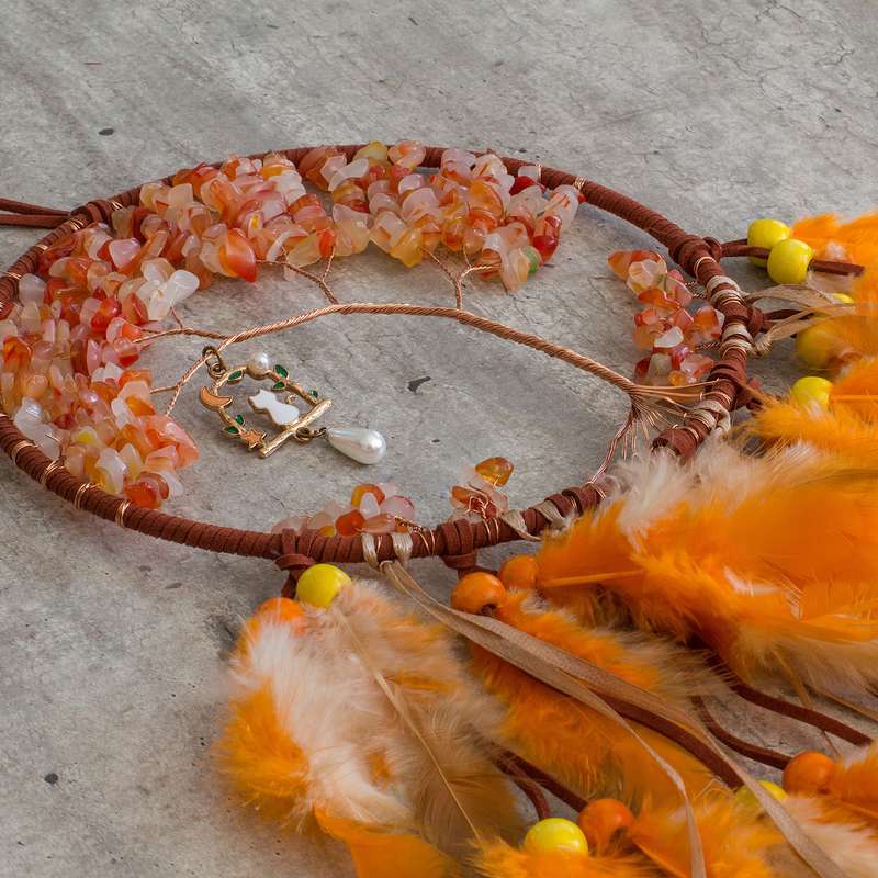 Dream Catcher - Orange - Red Aventurine