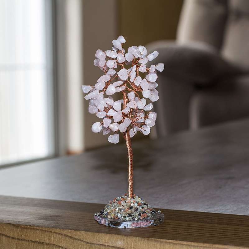 Crystal Chip Tree - Rose Quartz