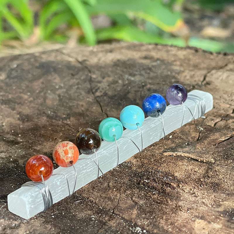 Selenite - 7 Chakra Charging Stick