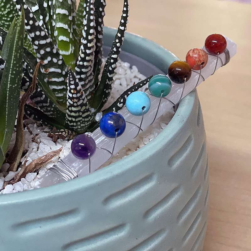 Selenite - 7 Chakra Charging Stick