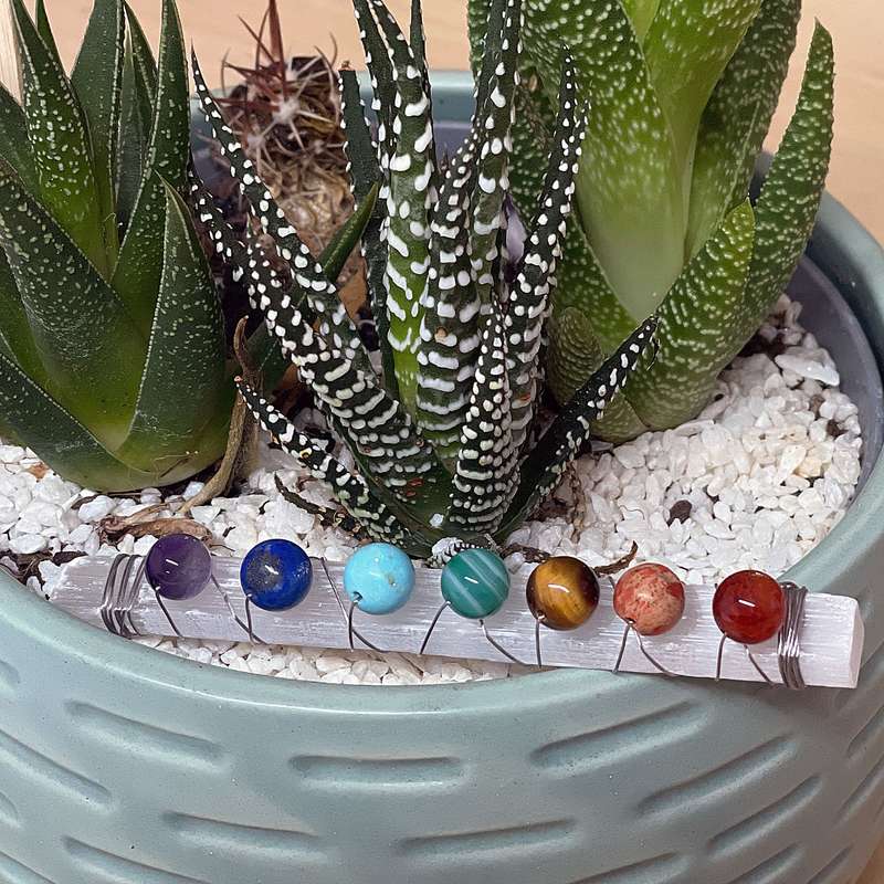 Selenite - 7 Chakra Charging Stick