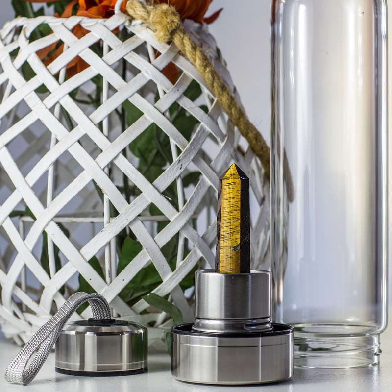 Crystal Essence Water Bottle - Tiger's Eye