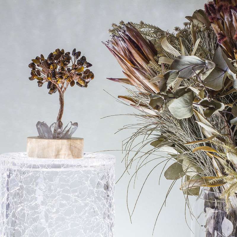 Crystal gemstone tree of life - Night light  - Tiger's Eye