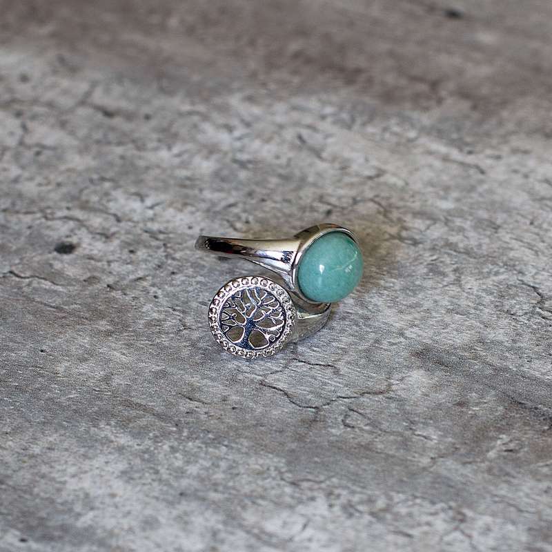 Tree of Life Adjustable Ring - Aventurine