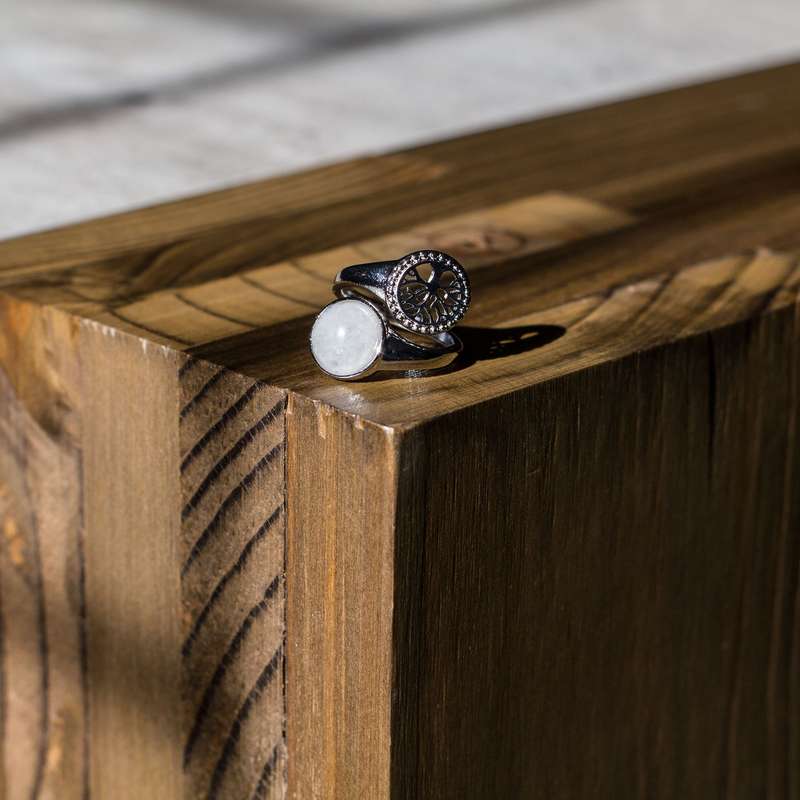 Tree of Life Adjustable Ring - Clear Quartz