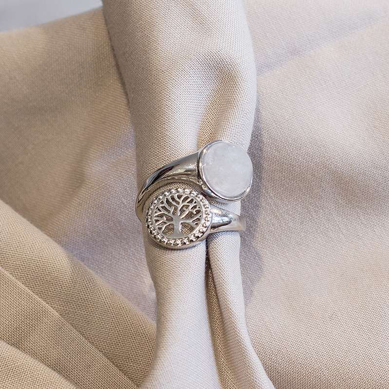Tree of Life Adjustable Ring - Clear Quartz