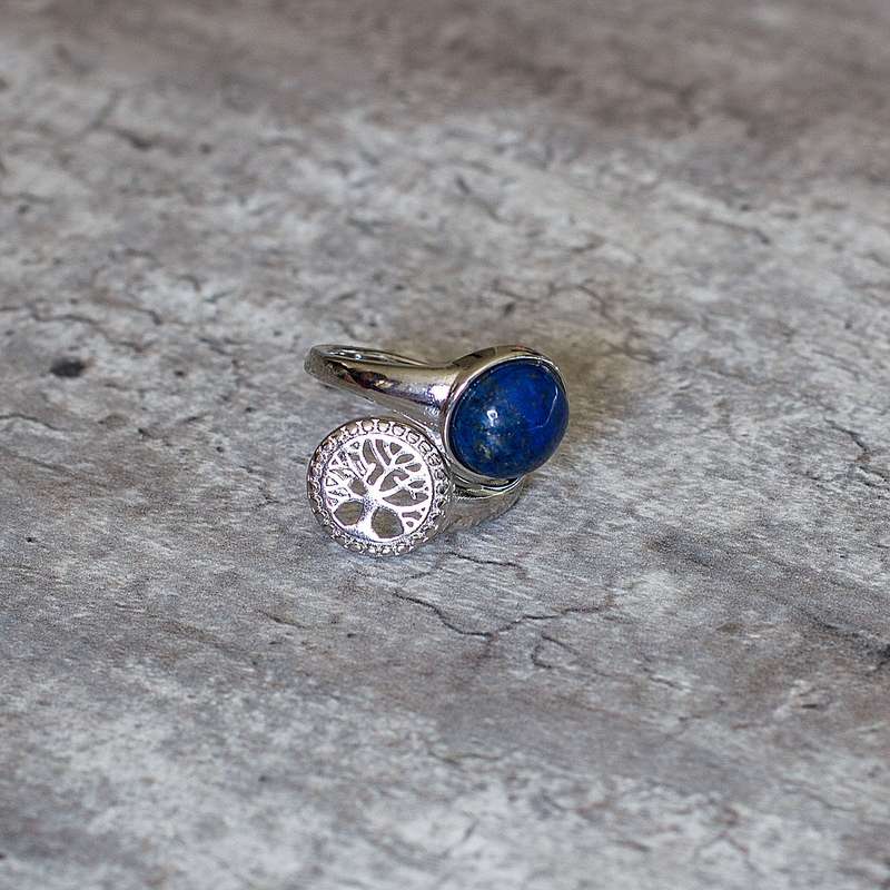 Tree of Life Adjustable Ring - Lapis Lazuli