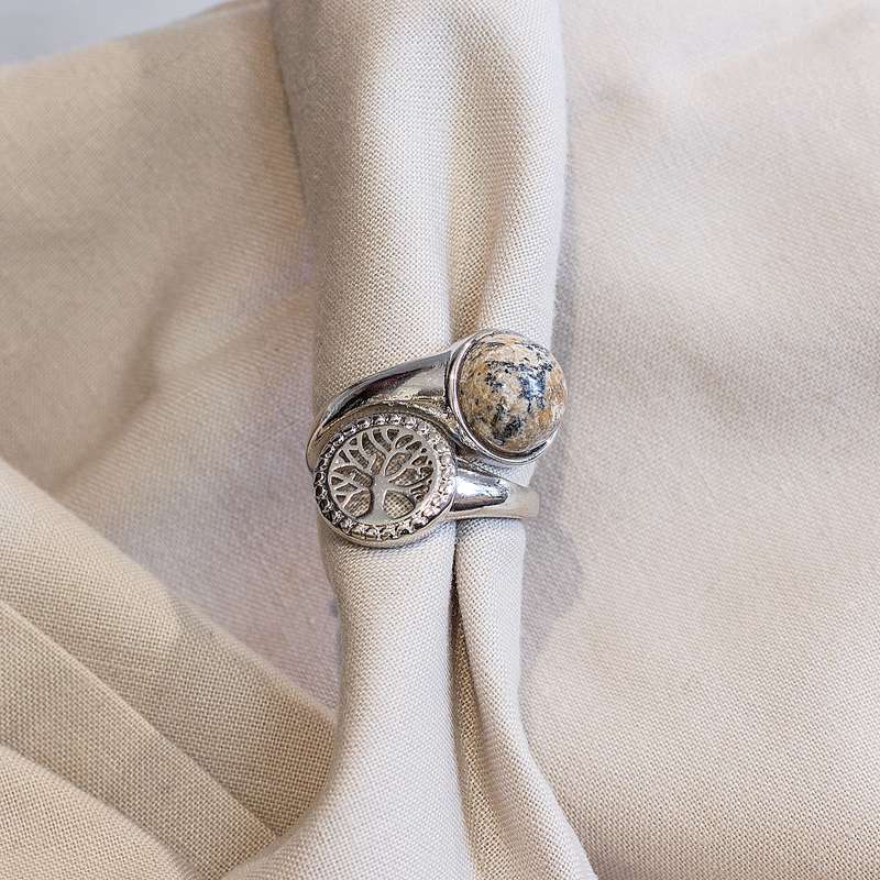 Tree of Life Adjustable Ring - Picture Stone