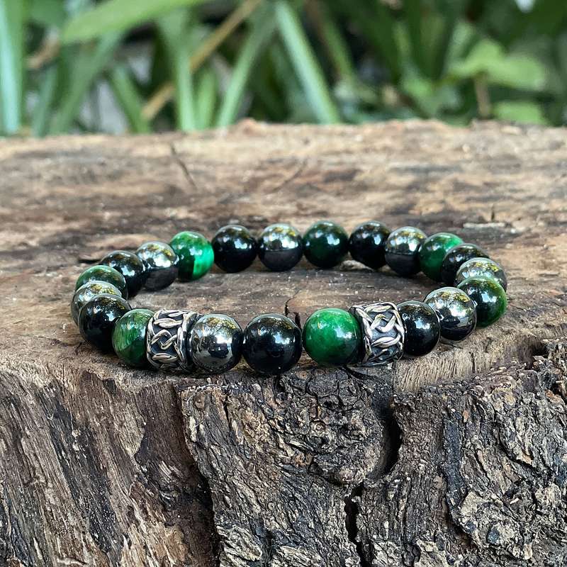 The Triple Protection Bracelet (10mm) Green