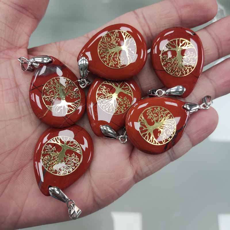 Water Drop Necklace - Red Jasper