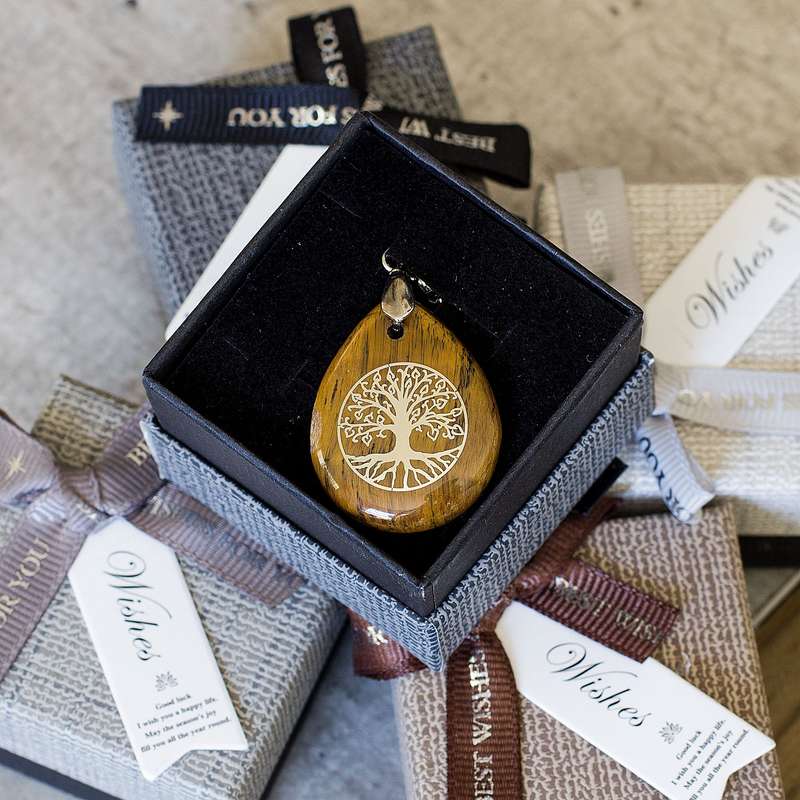 Water Drop Necklace - Tigers Eye