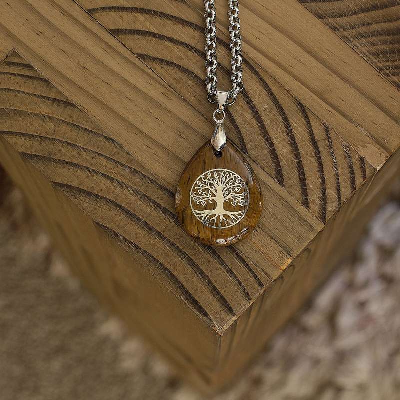 Water Drop Necklace - Tigers Eye