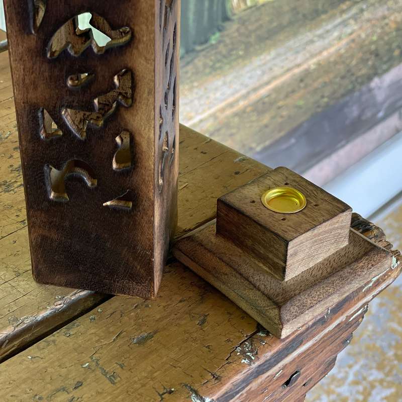 Wooden Tower Incense Holder