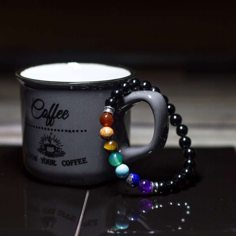 Obsidian 7 Chakra Bracelet
