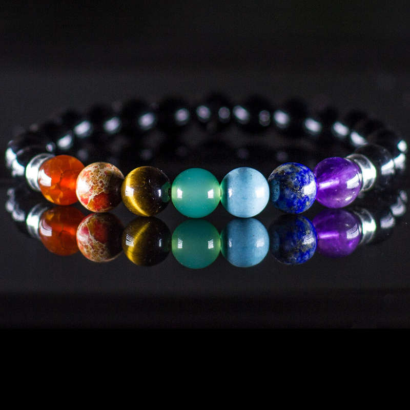 Obsidian 7 Chakra Bracelet