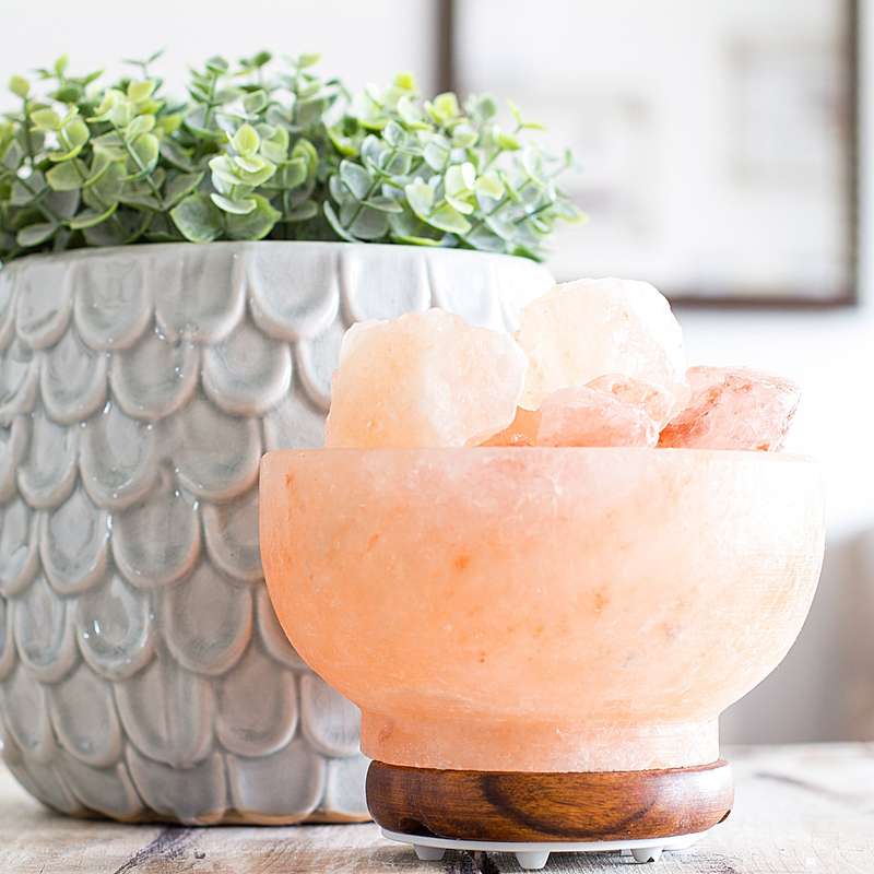 Himalayan Salt Lamp Fire Bowl PINK
