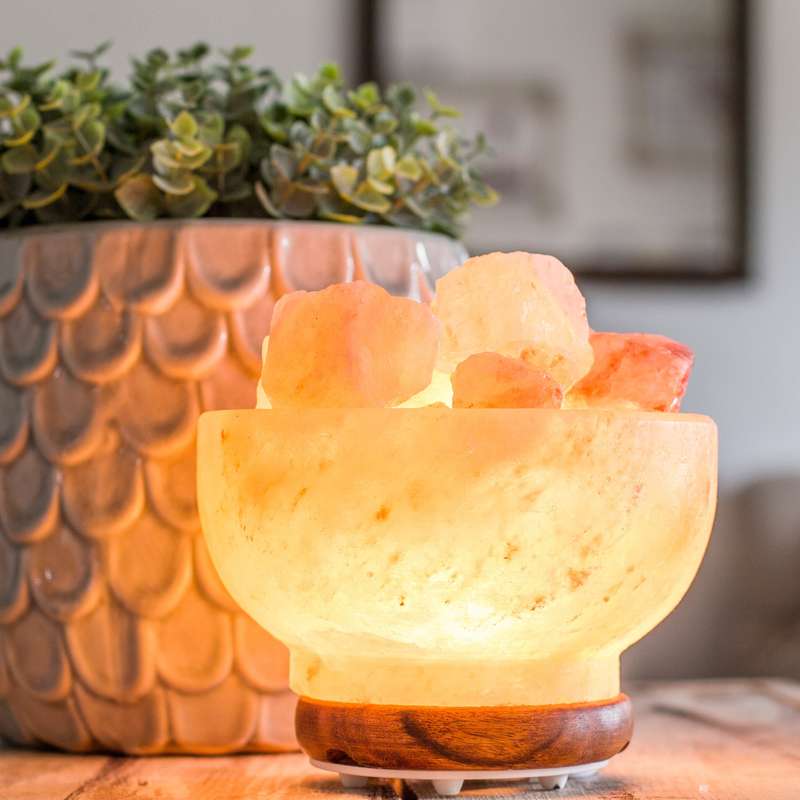 Himalayan Salt Lamp Fire Bowl PINK