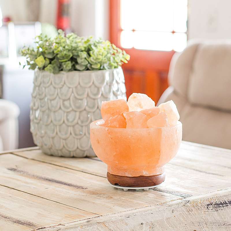 Himalayan Salt Lamp Fire Bowl PINK