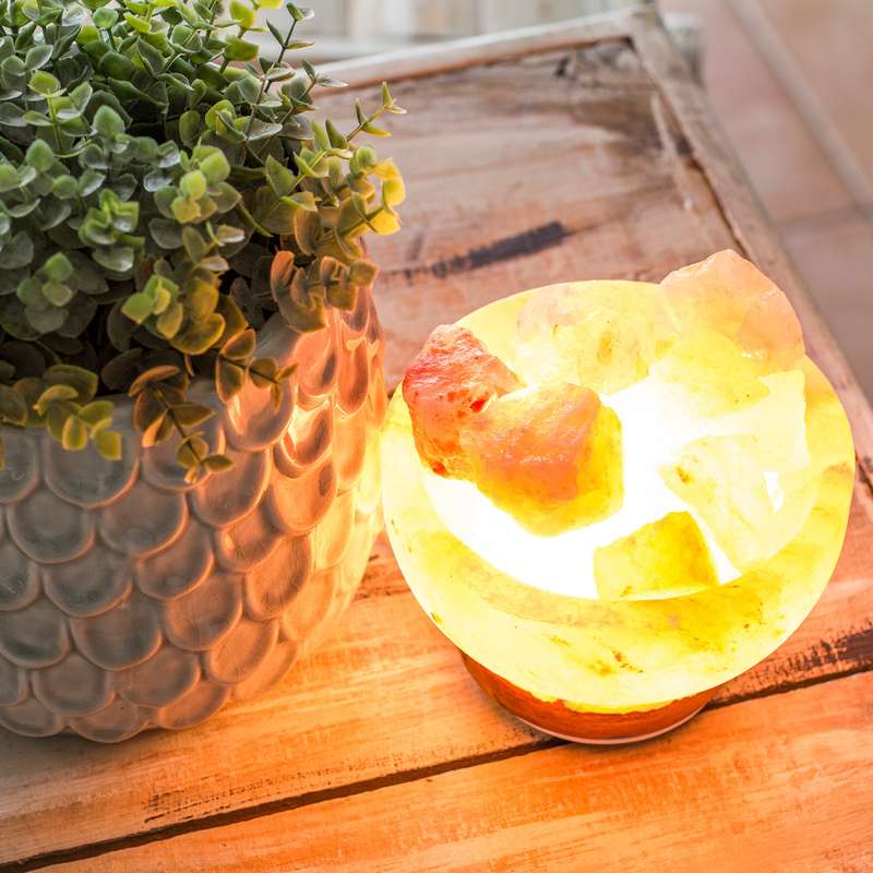 Himalayan Salt Lamp Fire Bowl PINK