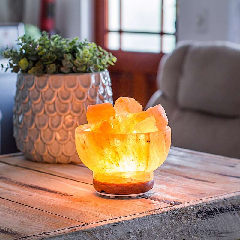 Himalayan Salt Lamp Fire Bowl PINK
