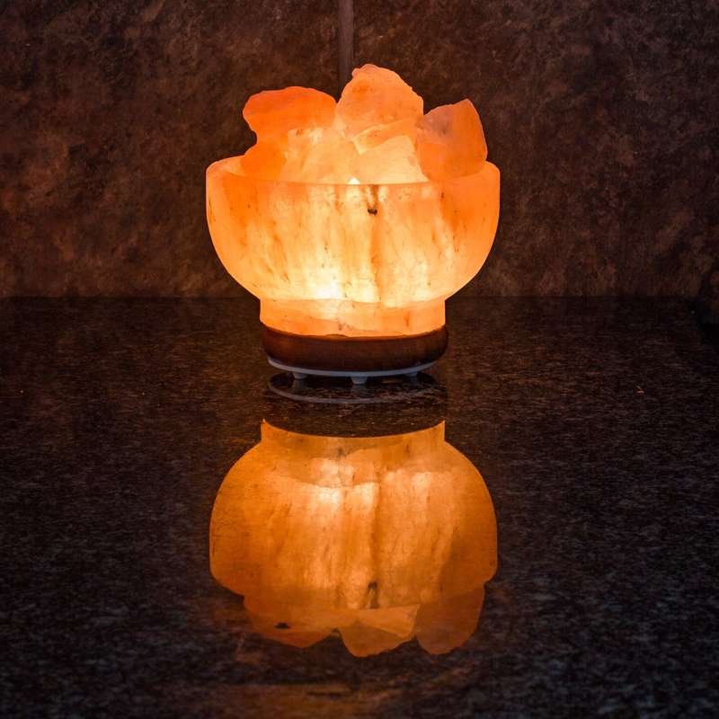 Himalayan Salt Lamp Fire Bowl PINK