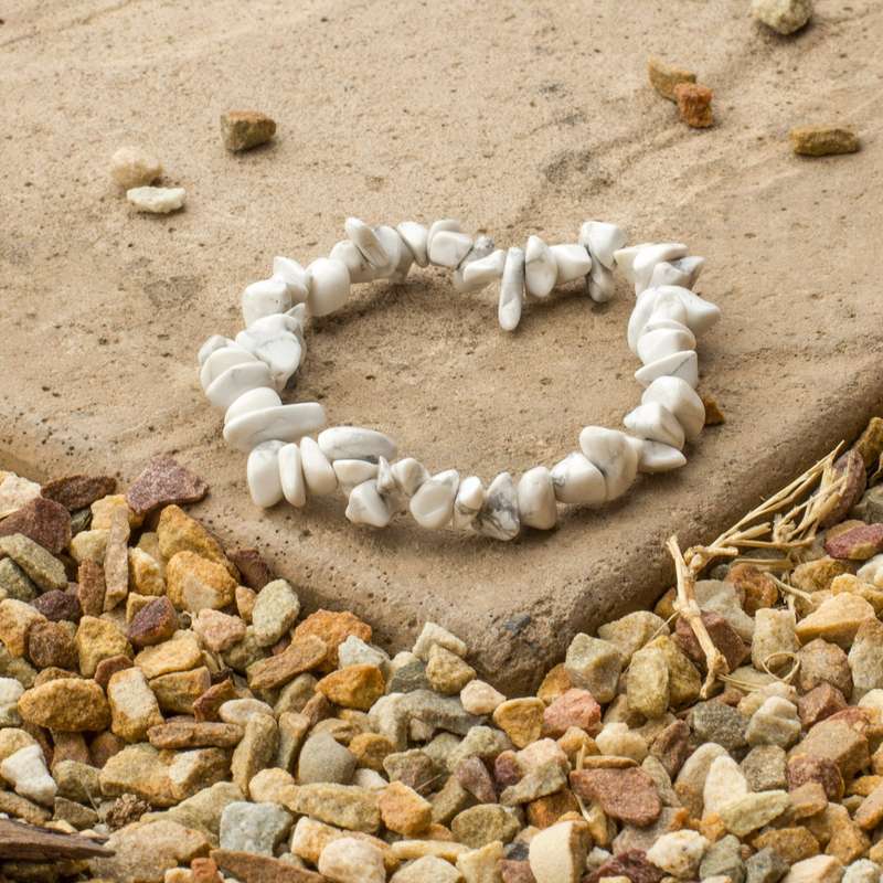 White Howlite Chip Bracelet