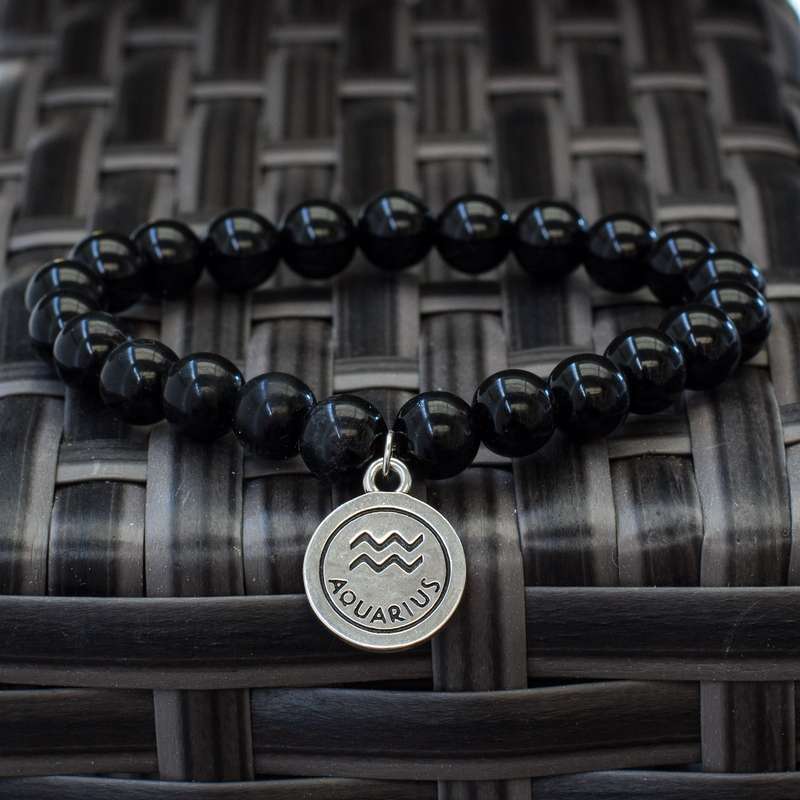 The Stars  Black Obsidian Zodiac Bracelets