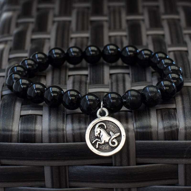 The Stars  Black Obsidian Zodiac Bracelets