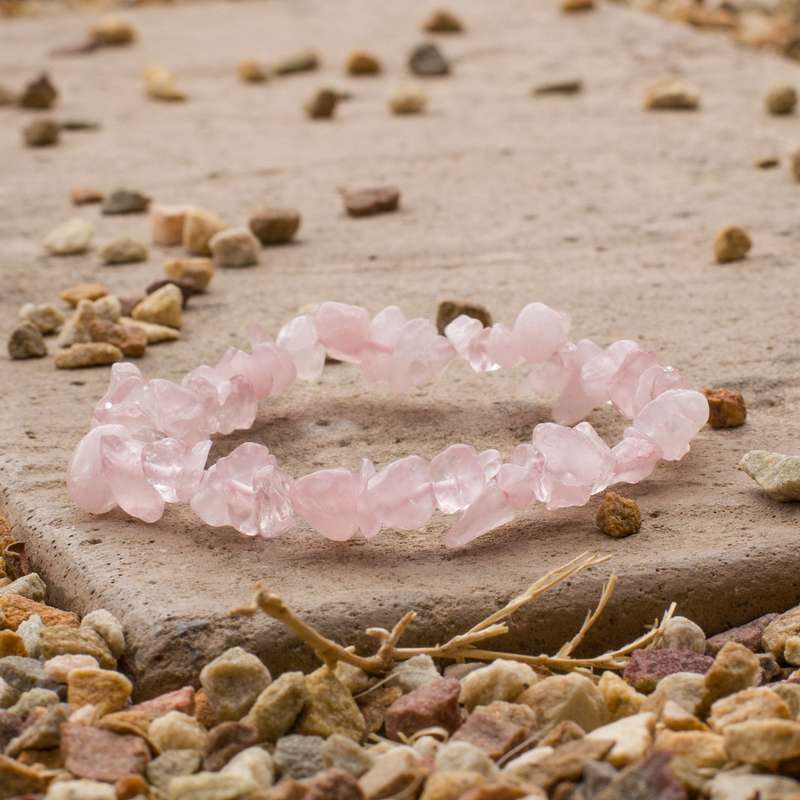 Rose Quartz Chip Bracelet