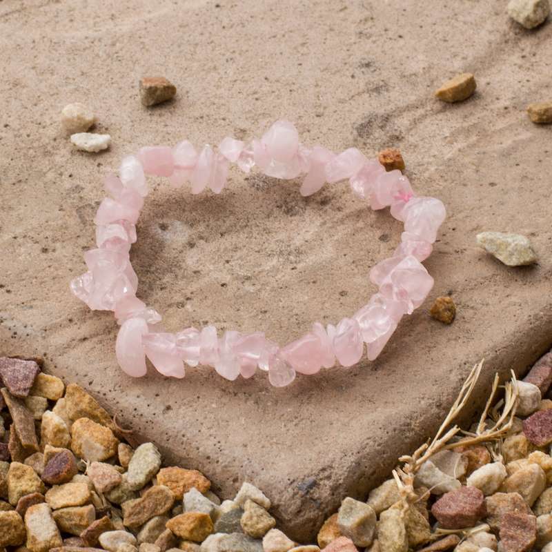 Rose Quartz Chip Bracelet