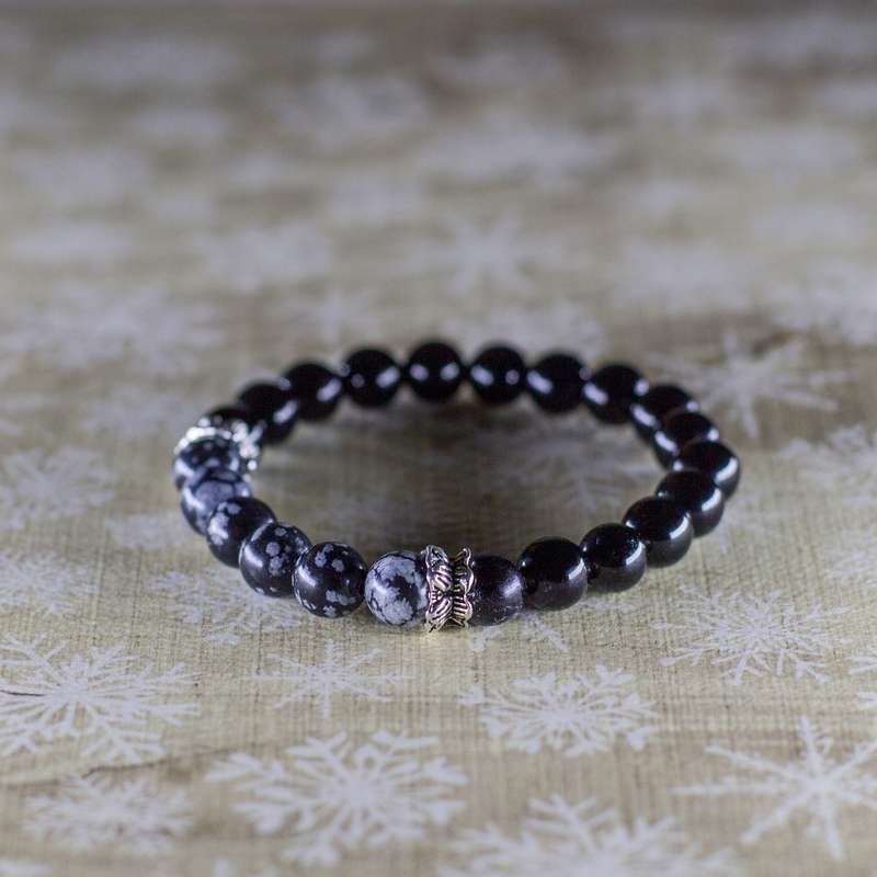 The Healing Bracelet (Snowflake Obsidian)