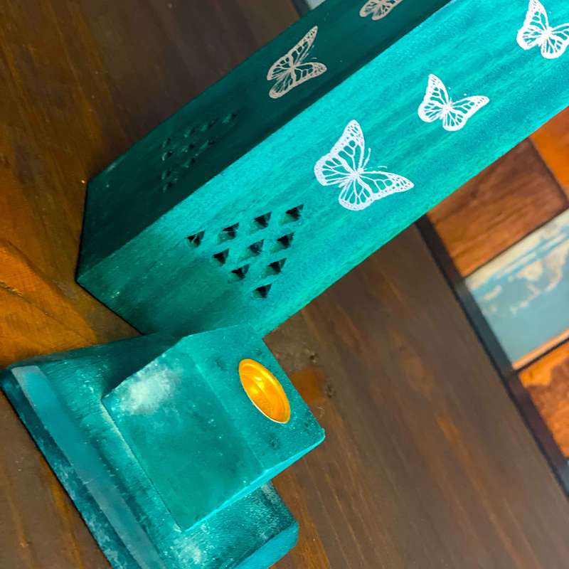 Wooden Incense Holder (Green)