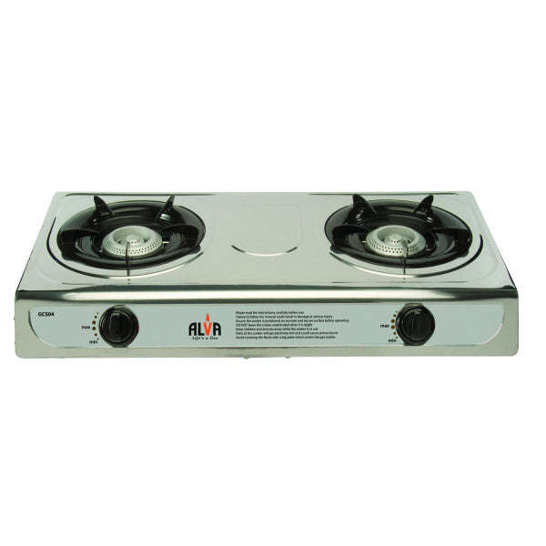 Gas Stove - 2 Plate Stainless - Hotplate Steel Stove