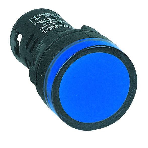 BLUE LED PILOT LIGHT HI-BRITE 22mm 48V AC/DC