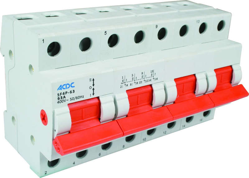 4P 63A Din Changeover Switch