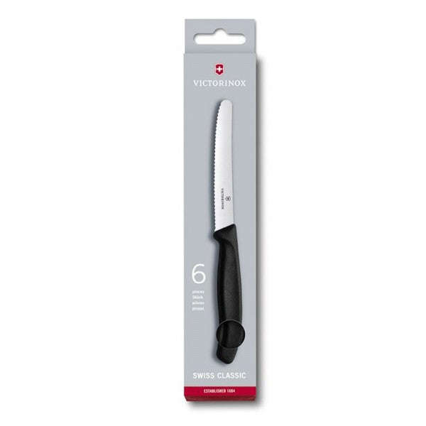 Victorinox 6 Piece Steak Knife Set - Round - Black