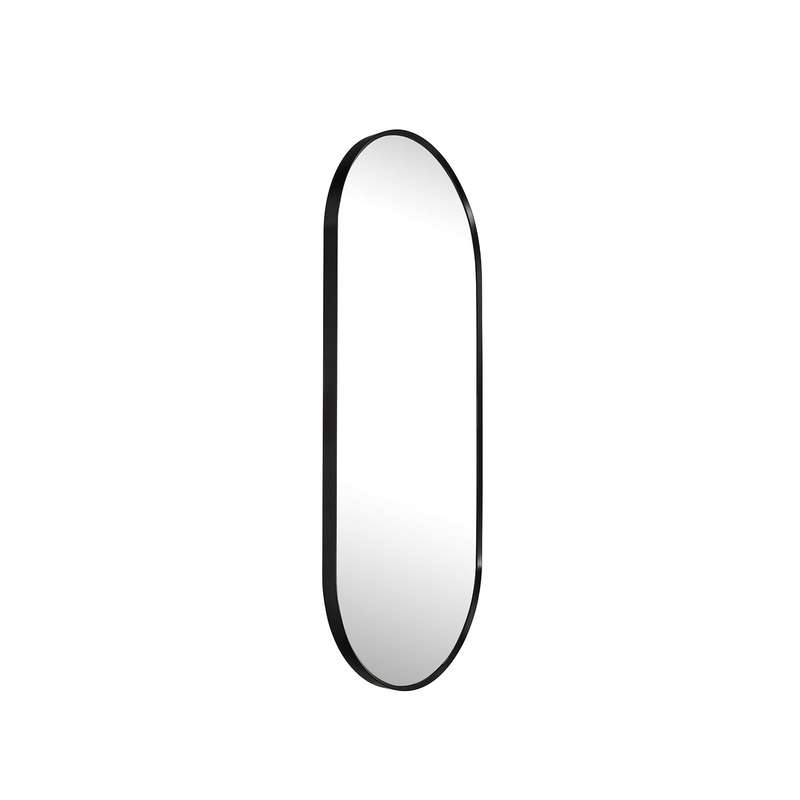 Slanted Pill Framed Aluminum Mirror