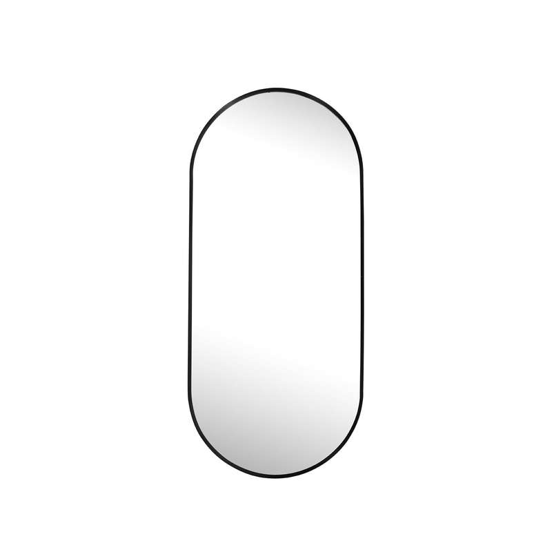 Slanted Pill Framed Aluminum Mirror