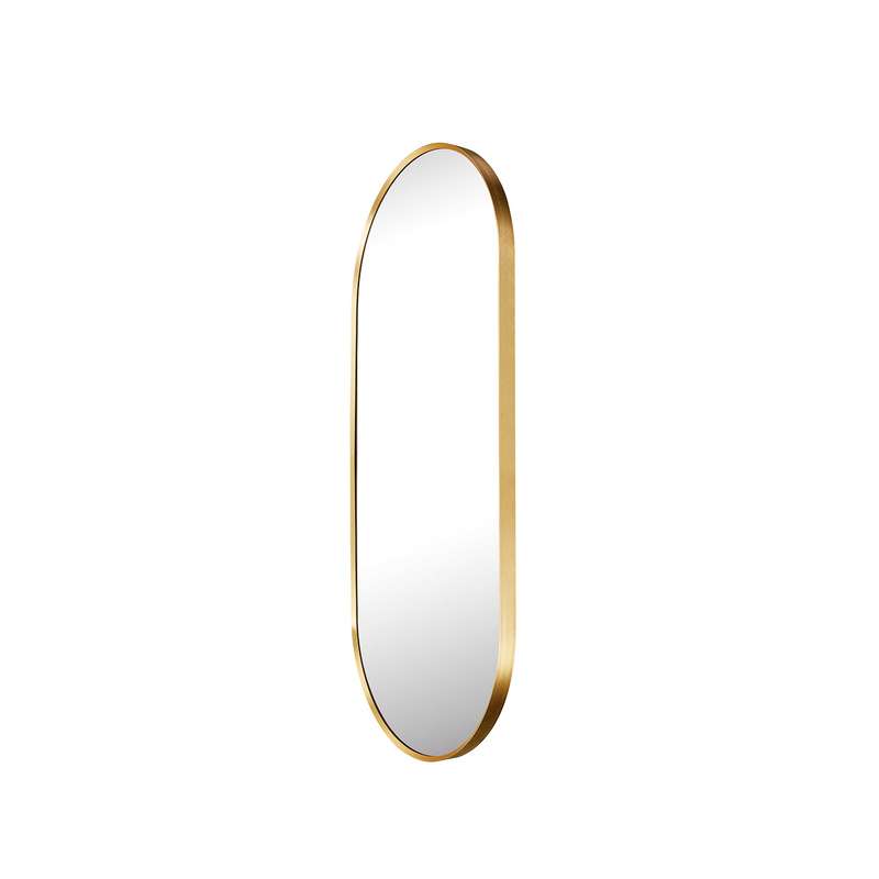 Slanted Pill Framed Aluminum Mirror